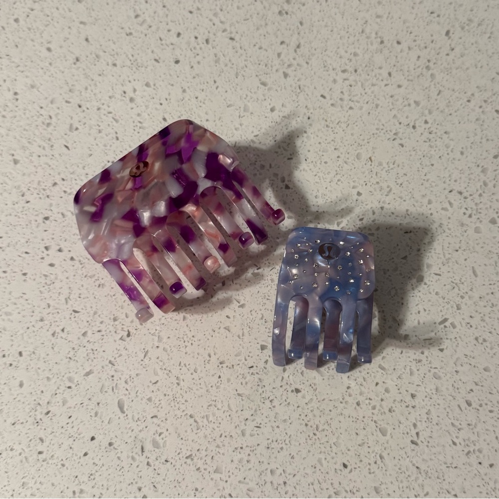 Lululemon Athletica Purple and Blue Hair Clips